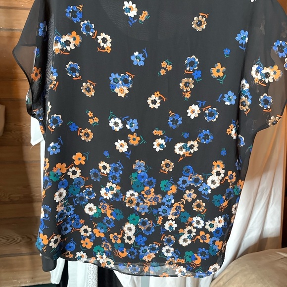 Calvin Klein Black Floral Blouse - Picture 4 of 5